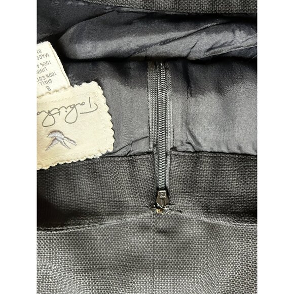 Tabitha Anthropologie Black Cotton Pleated Mini Skirt Career Style Sz 8 - Picture 7 of 8